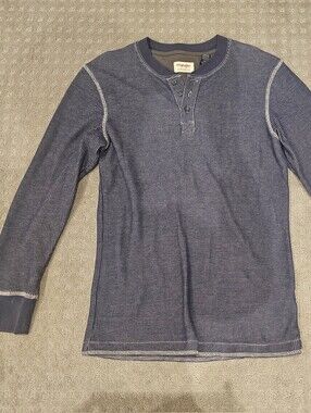 Wrangler Authentics Waffle Knit Navy Blue Shirt, Size S